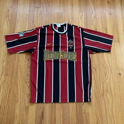 Camiseta de fútbol vintage 1997 Nike NJ/NY MetroStars MLS para hombre XL hecha en Estados Unidos años 90 Foto 1 de 4