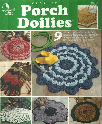 NEW PORCH DOILIES 9 CREATIVE RUG DESIGNS ANNIE'S ATTIC CROCHET PATTERN BOOK - Image 1 of 2