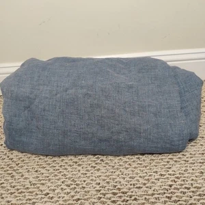 West Elm Linen Duvet Cover Only King / Cal King 92 x 108 Blue - Picture 1 of 6