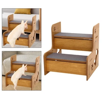 Scale per animali domestici sgabelli a gradini in legno stabile per gattino e - Immagine 1 di 4
