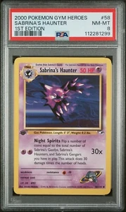 Pokemon Gym Heroes 2000 primera edición/132 Sabrina's Haunter 58 raro PSA 8 casi nuevo - Imagen 1 de 2