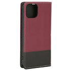 Hit Color Luxury Wallet Card Flip Case Magnetic Buckle Phone Cover Brown Fbm