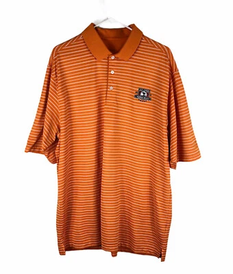 Walter Hagen 2010 美国公开赛卵石滩男式 XL 高尔夫 Polo 衫橙色条纹 — 第 1/4 张图片