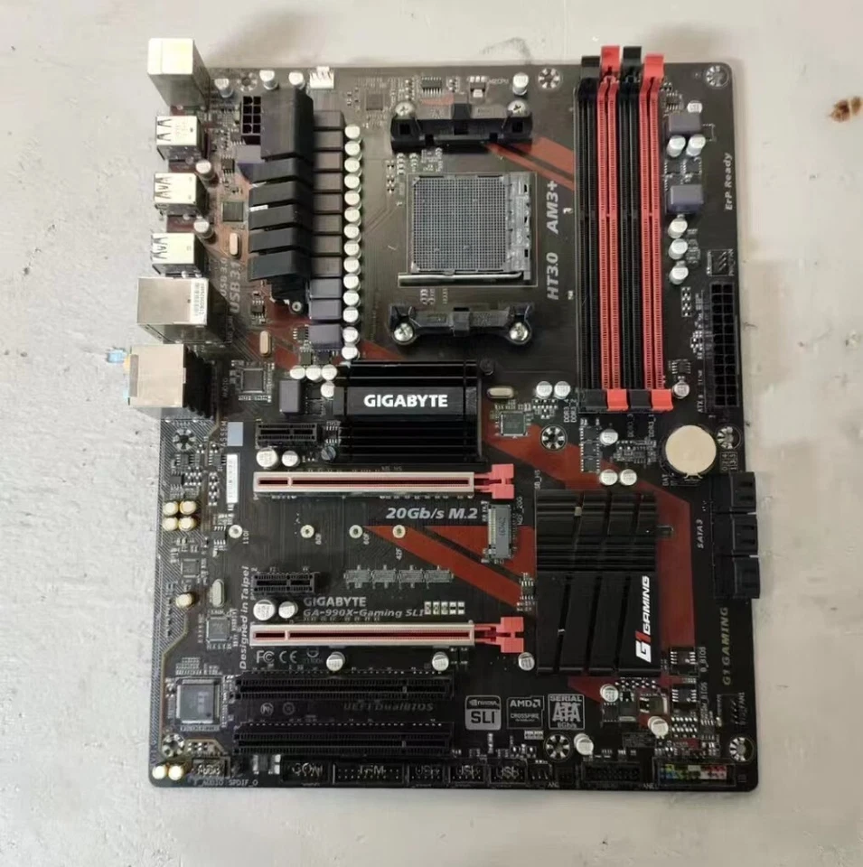 FOR Gigabyte GA-990X-Gaming SLI AM3+ AMD 990X ATX Desktop Motherboard DDR3 - Image 1 of 1