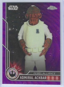 2023 TOPPS CHROME STAR WARS ADMIRAL ACKBAR PURPLE WAVE PARALLEL #47 - Picture 1 of 1