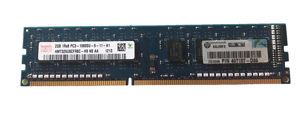 Hynix 2GB Desktop RAM 1Rx8 PC3-10600U-9-10-A0 HMT325U6CFR8C-H9 - Image 1 of 1