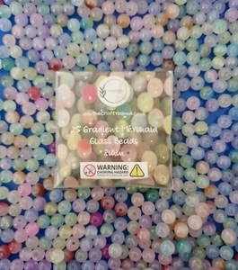 GRADIENT MERMAID GLASS BEADS 8MM BRACELET JEWELLERY CRAFT FREE POSTAGE - Picture 1 of 4