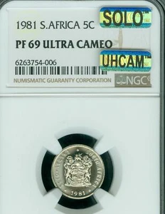 1981 SOUTH AFRICA DIEDERICHS 5 CENTS NGC PF69 MAC SOLO FINEST UHCam SPOTLESS * - Picture 1 of 2