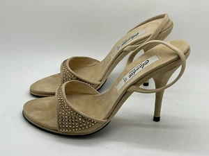 Vero Cuoio Women's Shoes Beige Suede Crystal Size 35 Italy Retail $420 (1041) - Picture 1 of 6