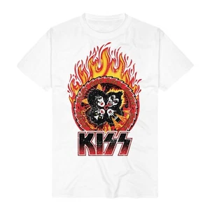 KISS - Rock And Roll Over Flames - white - T-Shirt - Größe / Size XL - Neu - Bild 1 von 1