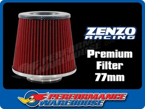 Zenzo Racing 3 Inch 77mm Performance Pod Air Filter Carbon Top Red Filter - Picture 1 of 1