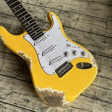 Custom Shop ST caster Aged handed relics yellow electric guitar  ship quickly for sale