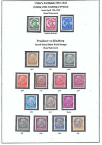 Color Third Reich Stamp Album Pages for 1933-1945 - No Stamps are Included - Picture 1 of 6