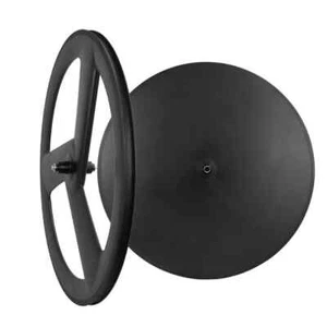 Ruote a disco posteriori 700c carbonio bici da strada anteriore 3 razze larghezza 25mm clincher - Foto 1 di 9