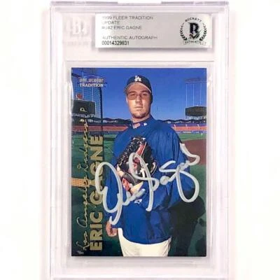 Eric Gagne full autograph signed 1999 Fleer Tradition RC rookie BAS BGS Beckett - Image 1 of 2