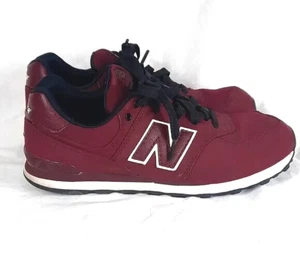 New Balance 574 Big Boys Suede Shoes Size 7 Burgundy Sneakers - Picture 1 of 10