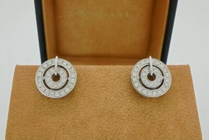 Authentic Bvlgari Bulgari Cerchi Astrale Diamond 18K White Gold Clip Earrings - Picture 1 of 9