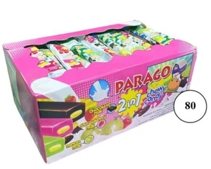 PARAGO Chewy Candy 2 in 1, Chocolate Strawberry Melon Flavors Indonesia 80Pcs - Picture 1 of 4