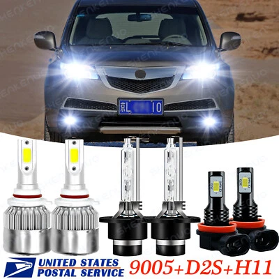 For Acura MDX 2007-2013 - 6000K LED HID Headlight + Fog Light 6x Bulbs Combo Kit - Image 1 of 4