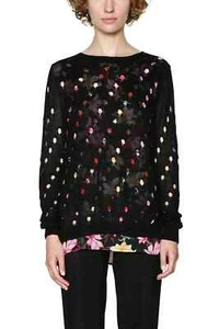 DESIGUAL Beautiful Ingens Black Hole Floral Layer Jumper Top, Size M! - Picture 1 of 9