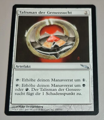 Talisman der Genusssucht # 255/306 MTG MIRRODIN 2003 DE N.Mint-Mint Vintage - Bild 1 von 3