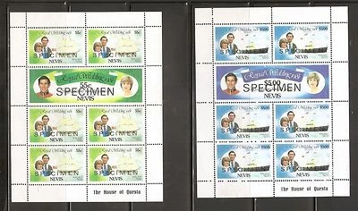 Nevis 1981 Royal wedding Specimen set of 3 sheetlets.  MNH. - Изображение 1 из 2