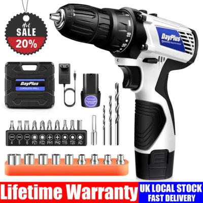 12V CORDLESS DRILL DRIVER LI-ION ELECTRIC SCREWDRIVER BATTERY COMBI SET SMALL UK - Image 1 of 4