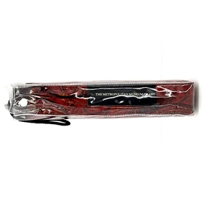 Metropolitan Museum of Art Folding Umbrella Red/Black/Gold Paisley Print New - Picture 1 of 11