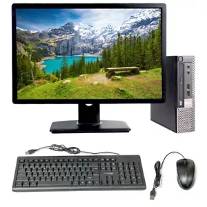 Dell PC Desktop Computer 8GB RAM 240GB SSD 20in Monitor Windows 10 Home Wi-Fi - Picture 1 of 8