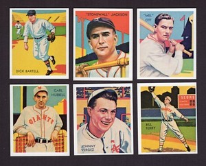 1934-36 National Chicle Diamond Stars NEW YORK GIANTS R327 Reprint team set