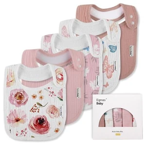 Muslin Baby Bibs Organic Soft Bandana Drool Bibs for Boys Girls 5 Pack NEW - Picture 1 of 7