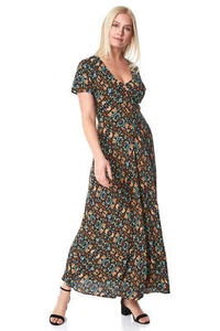 Floral Print Biased Cut Midi Dress - Women Roman Originals - Picture 1 of 25