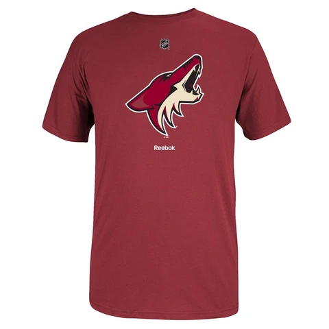 Arizona Coyote Reebok Jersey Crest Primary Team Logo Brick Red T-Shirt Men's Cover