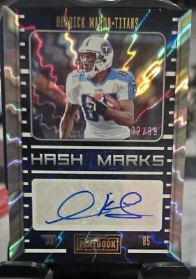 Derrick Mason 2022 Playbook Hash Marks Auto /99 - Image 1 of 2