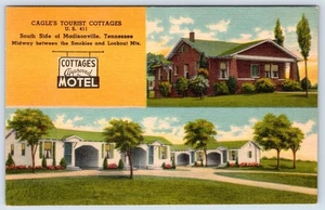 1930-50 CAGLE'S TOURIST COTTAGES MADISONVILLE TENNESSEE TN MOTEL POSTAL - Imagen 1 de 2