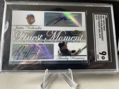 2007 Topps Finest Verlander/Ramirez (DRFA-VR) /74 Finest Moment Dual Auto SGC 9 - Image 1 of 3