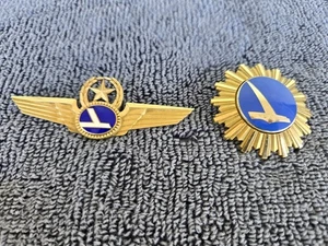 Vintage Eastern Airlines Senior Captain Wings Gold Filled Pin & Cap Badge - Picture 1 of 10