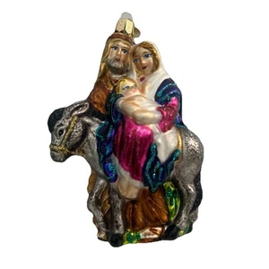 OLD WORLD CHRISTMAS Flight To Egypt GLASS CHRISTMAS ORNAMENT Holy Family Christ - Picture 1 of 9