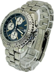 Breitling Aeromarine Chrono Shark A13051 Blue Auto Mens Watch Excellent A4283 - Picture 1 of 13