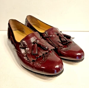 Vintage Salvatore Ferragamo 614 Mens 9D Cordovan Leather Tassel Shoes - Picture 1 of 10