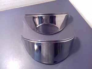 VW Beetle + T2 Bay Van 1968-73 Upright Stainless Steel Light Eye Brows Lids L+R - Picture 1 of 13