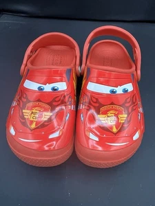 Disney Pixar Crocs Cars Lightning McQueen Shoes Size Junior C13 - Picture 1 of 5