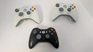 Microsoft Xbox 360 Wireless White Controller OEM Official Original 3x UNTESTED - Foto 1 di 22