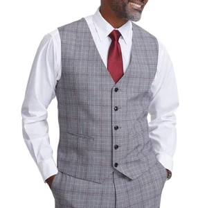 TAYION Mens Classic fit Button-Up Suit Vest Size Small Black Red White E091445 - Picture 1 of 5