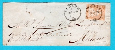 SWITZERLAND part of a cover 1859 Lugano to Milano, Italy - Image 1 of 3