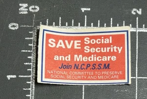 Vintage Antique Save Social Security and Medicare Join N.C.P.S.S.M. NCPSSM Stamp - Picture 1 of 4