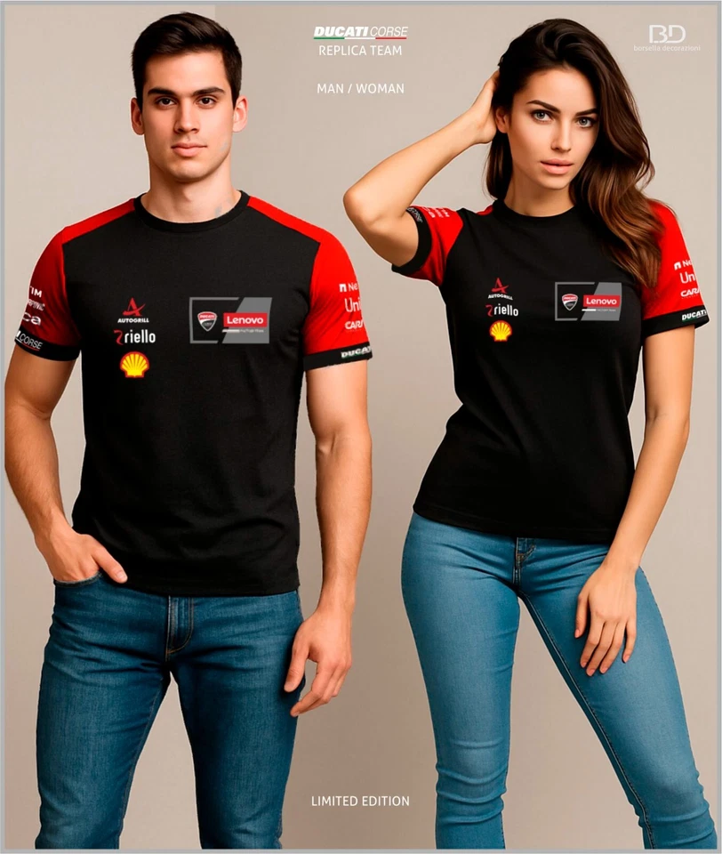 T-Shirt DUCATI CORSE REPLICA TEAM MOTO GP LIMITED EDITION  UOMO - DONNA - Imagen 1 de 3