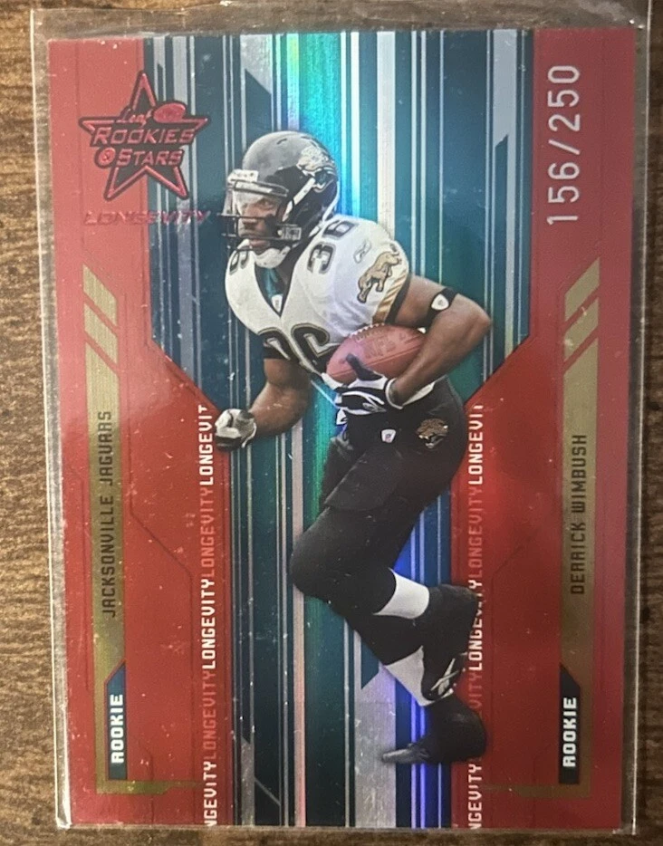 2005 Leaf Rookies & Stars Longevity Ruby /250 Derrick Wimbush #106 RC Jaguars  - Image 1 of 2