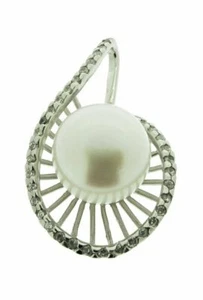 Elements Argento, Bianco Perla E Zirconia Cubica Ciondolo IN Conchiglia - Foto 1 di 1