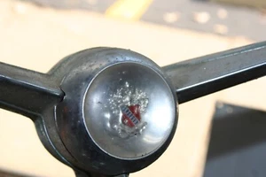 1950s BUICK STEERING WHEEL HORN BLOW BUTTON EMBLEM & CHROME ARMS USED - Picture 1 of 11